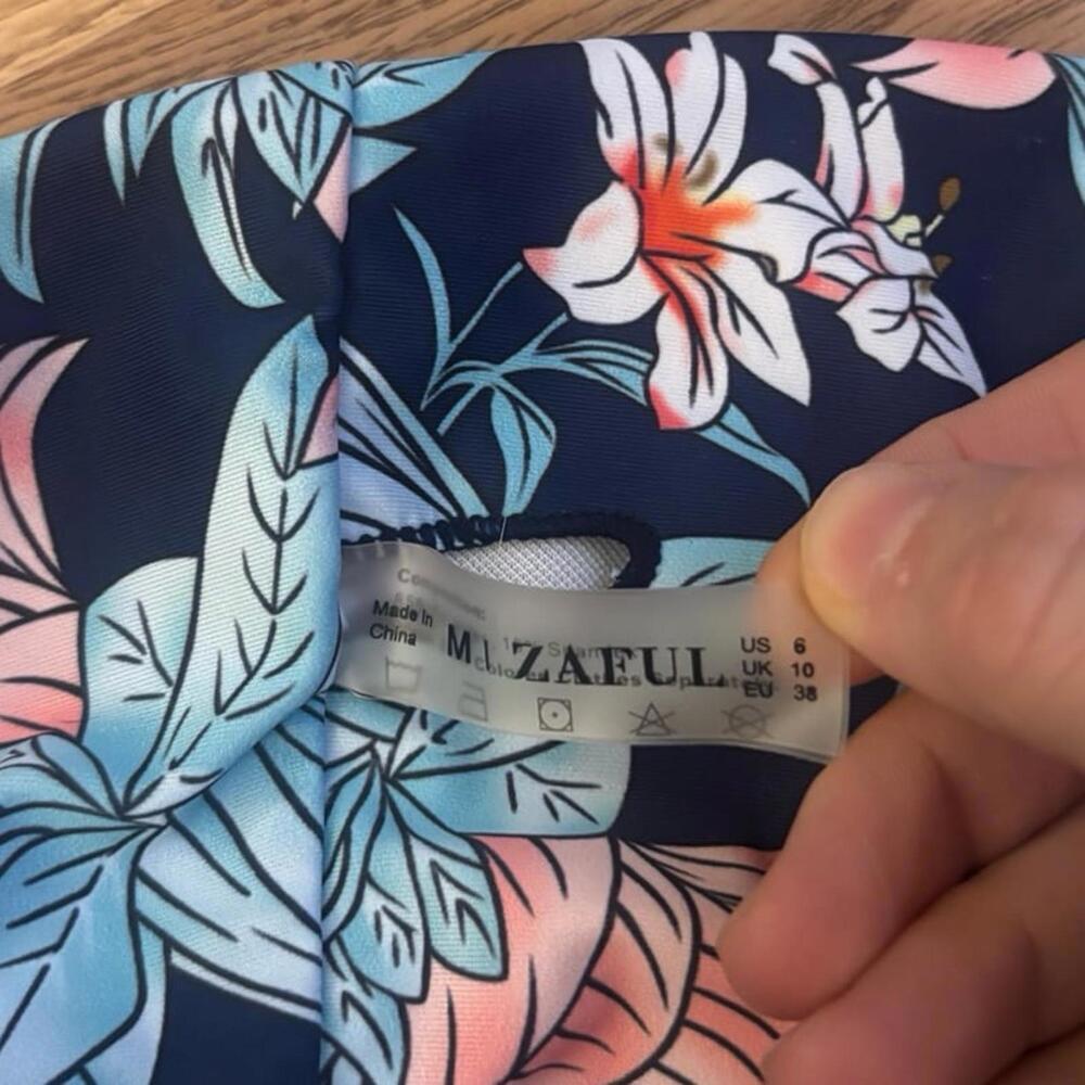 ZAFUL Floral Strapless Bikini Top Size Medium - Picture 5 of 5